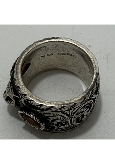 Gucci Kaplan Motifli 925 Ayar Gümüş Yüzük 16,9 Gram