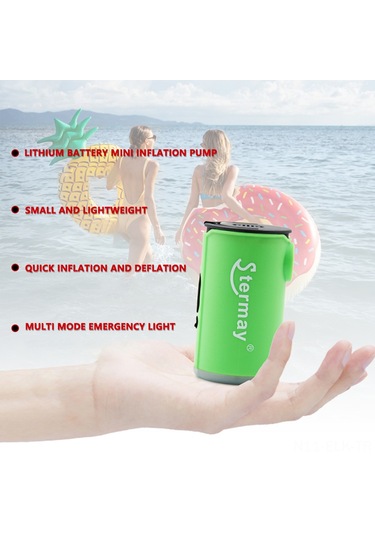 Xindoker Siyah-turuncu Li-poly Akülü Mini Elektrikli Hava Pompa: Enflasyon-deflasyon-vakum, Led Işık, Dış Mekan Taşınabilir, 5 Fişli Abs Malzeme