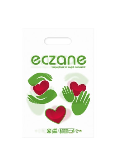 Elgeçme Eczane Poşeti No 0 20X30 Cm Tasarım 2 - 100 Adet