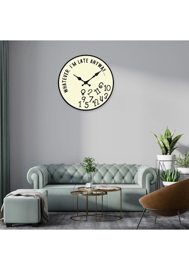 Homyl Duvar Dekoratif Saat Ev Asma İç Mekan Yatak Odası Oturma Bej
