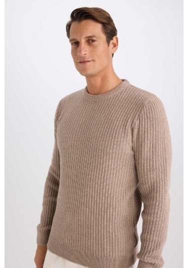 DeFacto Standart Fit Bisiklet Yaka Dokulu Triko Kazak E0811AXNSBG224 DeFacto Standart Fit Bisiklet Yaka Dokulu Triko Kazak E0811AXNSBG224