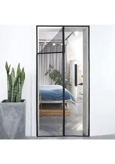 Vkemall Siyah Poliester Manyetik Moskit Önyüzü 90x210 Cm - Otomatik Kapama, Güçlü Manyetik, Tam Çerçeve Bantlı, Çocuk Ve Evcil Hayvan Dostu, Toz Ve Sinirli Hayvanlardan Koruma Perde Siyah