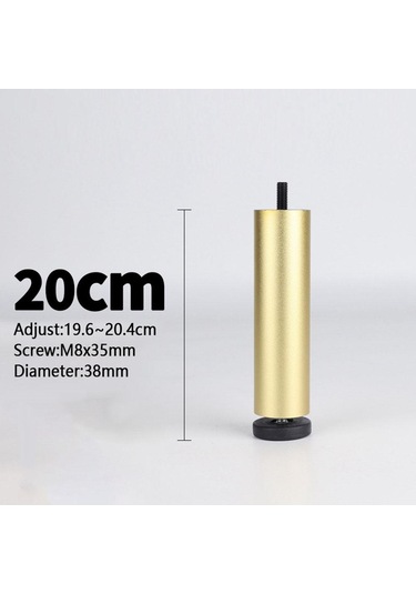 Suntek 4 Adet Alüminyum Alaşımlı Mobilya Ayakları Altın-20cm Çok Renkli