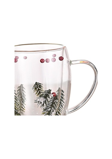 Suntek Noel Cam Kahve Kupa 350 Ml Çay Süt Kupası Doğum Günü