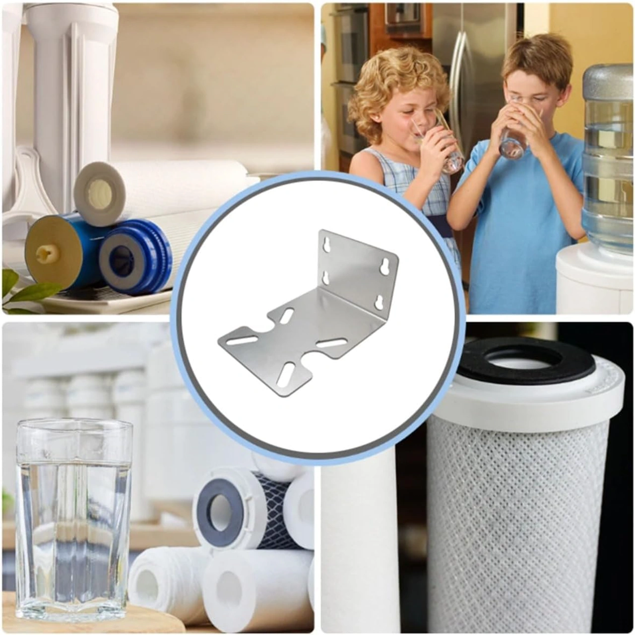 Yunboo Stainless Steel Su Filtresi Kasa Braketi - Hava Ve Yağmur Dayanıklı, Duvar/potaya Sabitlenir, Uzun Ömürlü Kullanım Vidalı Yok Gümüş