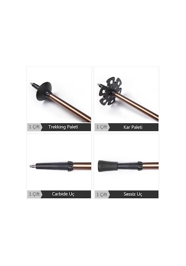 Evolite Yürüyüş Batonu Golden Trekking Poles Siyah