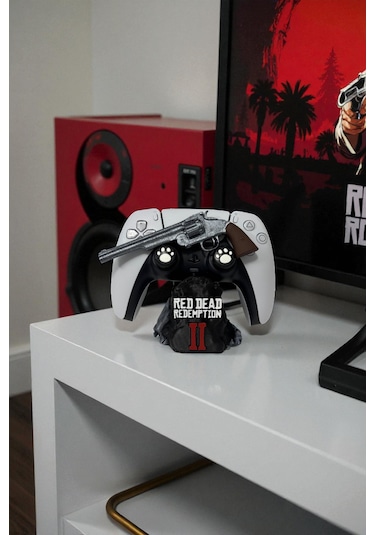 Red Dead Redemption Temalı Oyun Kolu Tutucu Ps5 / Ps4 / Xbox Joystick Standı 3d Baskı 1 Adet
