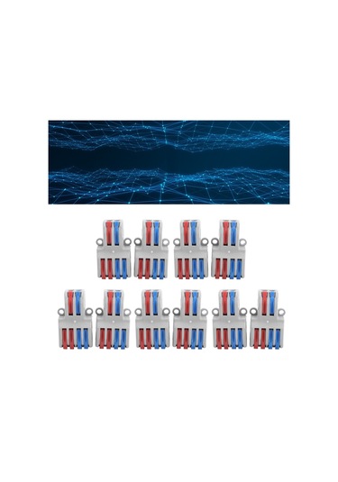 Moveevo 10 Adet Spl-42/62 Hızlı Bağlantı Terminali, 0.08-4.0mm² Kuru/ince Tel Uyumlu, Ateş Direnci, Araçsız Kurulum