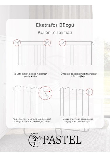 Bej Renk Keten Görünümlü Ekstraforlu Tül Perde Ütü Istemez Bej