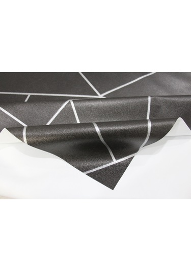 Astarlı Silinebilir Pvc Muşamba Masa Örtüsü 1213-2-siyah