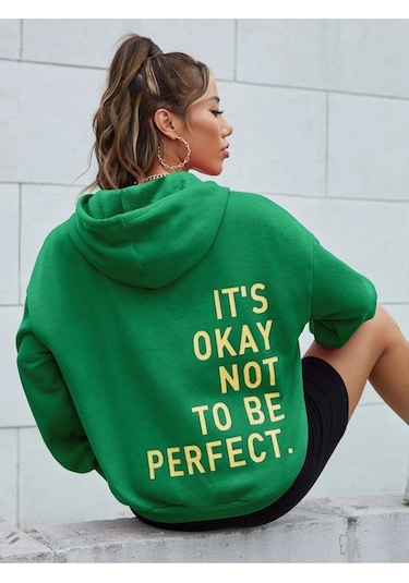 Altamira Unisex Its Okey Baskılı Oversize Kapüşonlu Sweatshirt 001