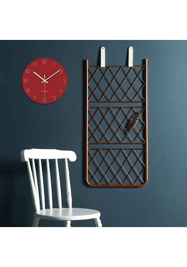 Primepickings Sessiz Kuvars Dekoratif Duvar Saati Geçmeyen Yuvarlak Pille Çalışan Cam Saat Oturma Odası Mutf A