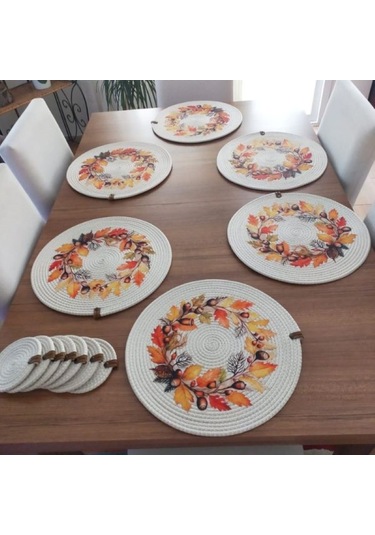 6 Kişilik 12 Parça Amerikan Servis, Hasır Supla Takımı, Tabak Ve Gold