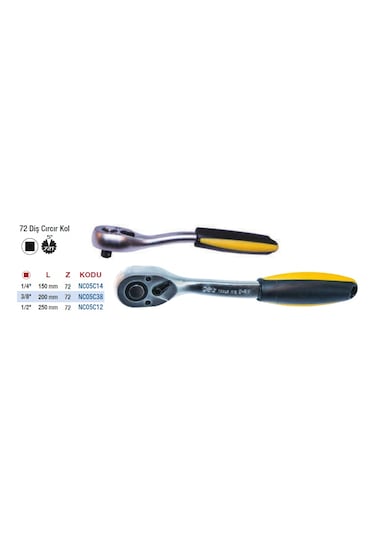 Nt 72 Diş Cırcır Kolu 1-4"