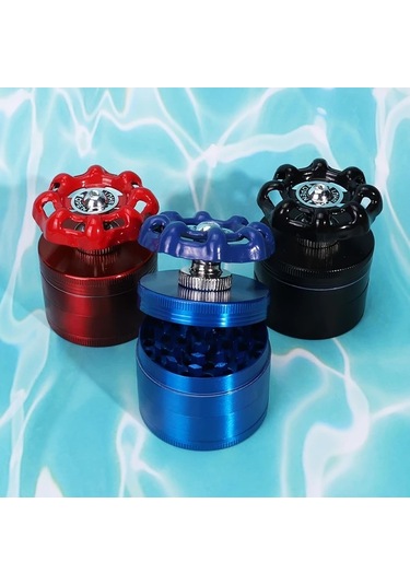 Elmpaly Siyah 50mm 4 Katman Manyetik Kapaklı Manuel Tütün Değirmeni Elektriksiz