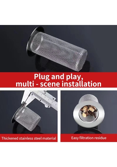 Youmex 304 Paslanmaz Çelik Su Tüpü Filtresi - Tüy, Çöp Engelleme, Akışı Sağlama - 4 Farklı Boyut 28x40mm, 28x80mm, 36x40mm, 36x80mm Diğer