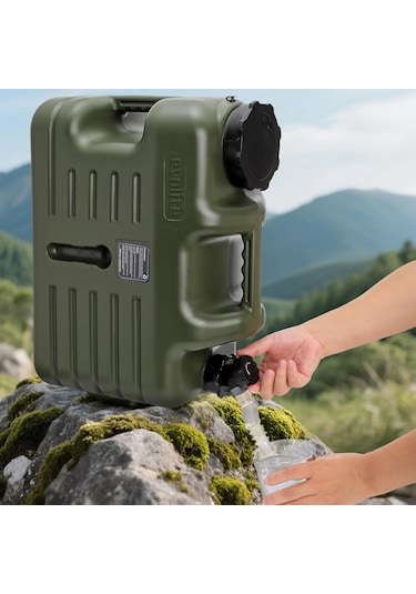 Evolite Deep 18.5 L Musluklu Kamp Su Bidonu Haki