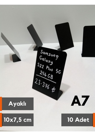 10 Adet Silinebilir Karatahta Siyah Etiket 10x7,5 Cm İsimlik A7