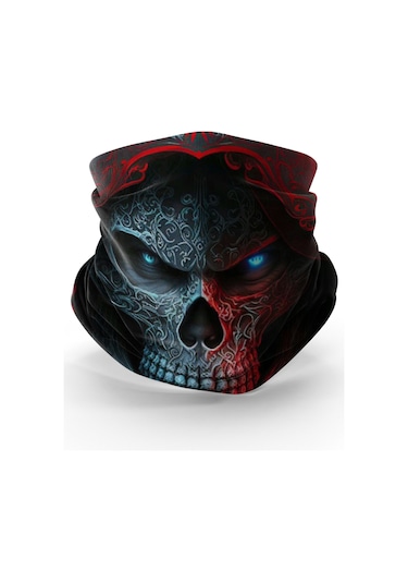Bebo Store Extreme Spor Motorsiklet Kullananlara Özel Desenli Buff Boyunluk Bandana Balaklava Skull-0208-9