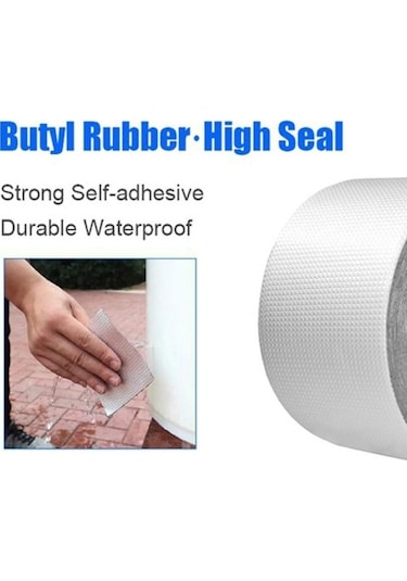 Pazly Yüksek Sıcaklık Dayanımı Su Geçirmez Bant Alüminyum Folyo Kalın Butil Yapışkan Bant Duvar Çatı Kanalı Onarım 3mx5cm