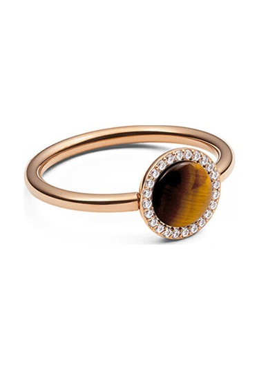 Audrey Ring Tiger Eye Rose Gold Pembe