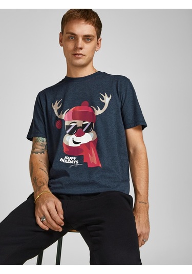 Jack Jones Erkek T-shırt 12198770-navy Lacivert