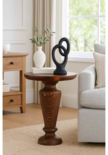 Doğal Meşe Masif Tekli Yan Sehpa Modern Mantar Sehpa Modeli Meşe