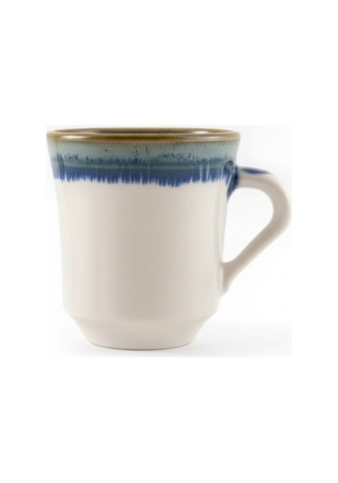 Seramik Kahve Kupası Beyaz-mavi