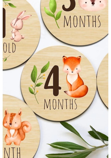 Aylık Bebek Kartları Ingilizce Milestone Cards Bebek Hediyelik Anı Kartı Ay Kartları