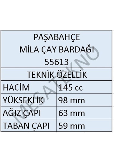 Paşabahçe 55613 Mila Kulplu Çay Bardağı 145Cc - 12 Adet