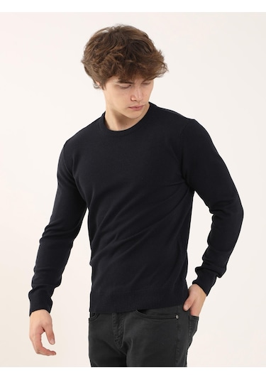 Dufy Lacivert Erkek Slim Fit O Yaka Triko - 97514 Lacivert