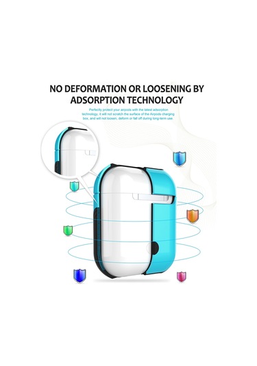 Vernikli Pc Bluetooth Kulaklık Kılıfı  Airpods Uyumlu 1/2 Bebek Mavisi İçin Anti-kayıp Saklama Çantası Mavi