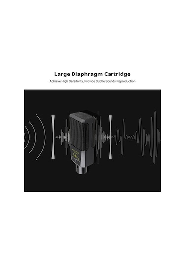 Fortunelane Profesyonel Büyük Zarf Kondansatör Mikrofon - Kaliteli Ses Kaydı, Gaming Ve Canlı Yayın İçin - Şok Emici Ve Kablolu