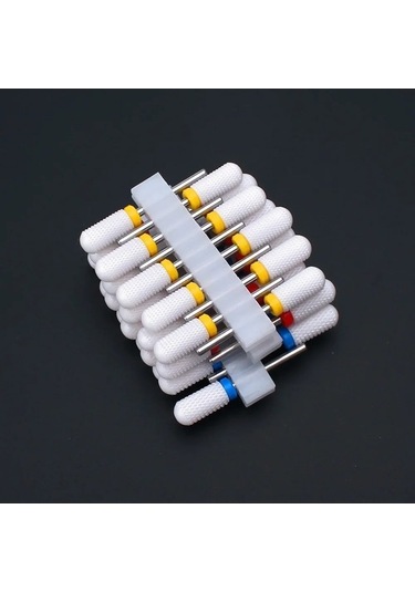 Trendooze 10 Adet Seramik Tırnak Matkap Uçları Seti - Unik Renk Tasarımı