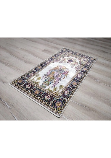 Bambu Halı Seccade Sec13 Krem Namazlık 70x110 Cm