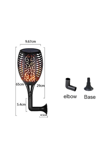 Cbtx Bahçe Aydınlatma 96 Led Güneş Alev Işığı Açık Bahçe Çim Işığı Bahçe Peyzaj Meşale Işığı