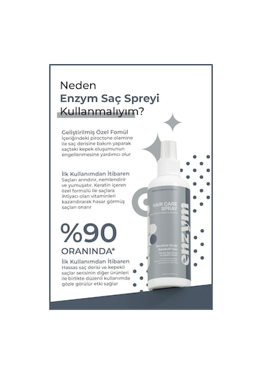 Enzym Cosmetics Hassas Saç Derisi Ve Kepekli Saçlara Özel Kepek Önleyici Sprey 200 ML