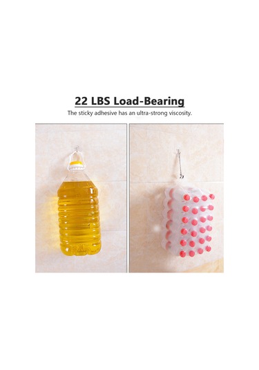 Kangvka 24 Adet Transparent Süper Yapışkan Paslanmaz Çelik Duvar Kanca - 10kg Yük Kapasitesi, Suya Dayanıklı, Ev & Otel Kullanıma Uygun