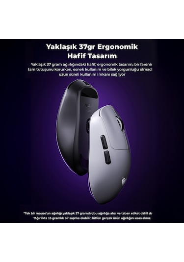 Aula Sc800 Lightweight Paw3395 Sensor 26000 Dpı 8000hz Kablolu Ve Kablosuz Gaming Oyuncu Mouse Beyaz