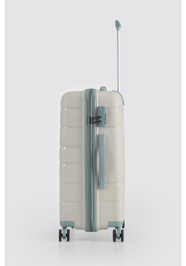 Ççs 5247 Polipropilen Büyük Boy Valiz Beyaz-mavi Beyaz - Mavi