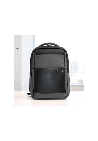 Laptop Ve Seyahat İçin İnce Tasarım Sırt Çantası Baggaj S24113 Gri