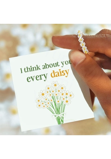 Wezone Güncel Gümüş Açık Yüzük, Zarfı Ayarlandırabilen Papatya Desenli, Gündelik & Özel Durumlar İçin Çok Amaçlı Güzellik, Fabrika Satışı Diğer