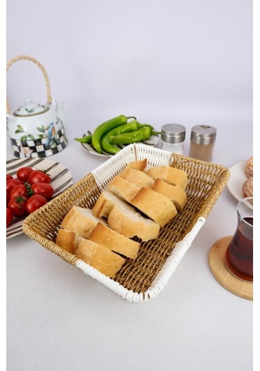 Digithome Rattan Ekmek Sepeti Dikdörtgen Ekmeklik 28 Cm Kahverengi G/16 C1-1-289 Kahverengi