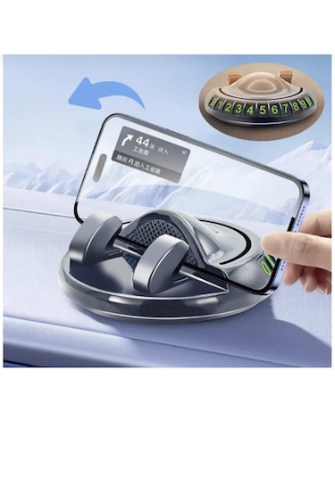 Point Araç İçi Telefon Tutuculu Numaratör Park Numarası Parkmatik Araba Numaratör Telefon Tutacağı Siyah