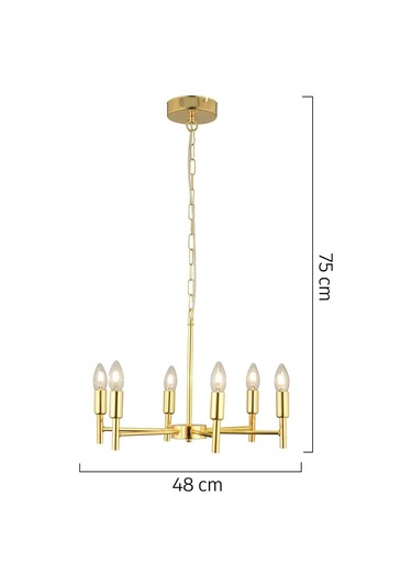 Vaneo 6 Lı Gold Modern Genç Odası Mutfak Salon Avize Çok Renkli