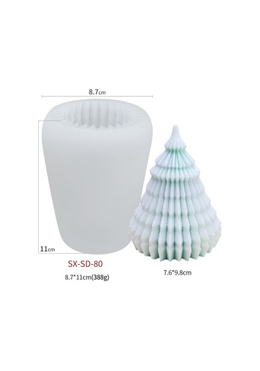 Sones Kendin Yap Noel Mum Aromaterapi Alçı Silikon Kalıp, Şekil: Origami Noel Ağacı