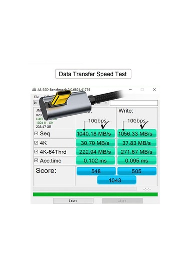 Csdake Pd 100 W Şarj 90 Derece Düşük Profil Açılı Usb3.1 Type-c Male To Male 10 Gbps Veri Kablosu 1.0 M
