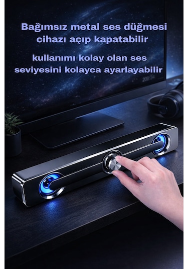 Sada V-111 Güçlü Baslı Kablolu Soundbar Usb Tv Pc Stereo Ses Sistemi 3.5mm