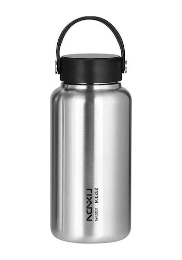 Novahub Paslanmaz Çelik Spor Su Şişesi - 1050 Ml, Geniş Ağız, Renkli Tasarım Çok Renkli