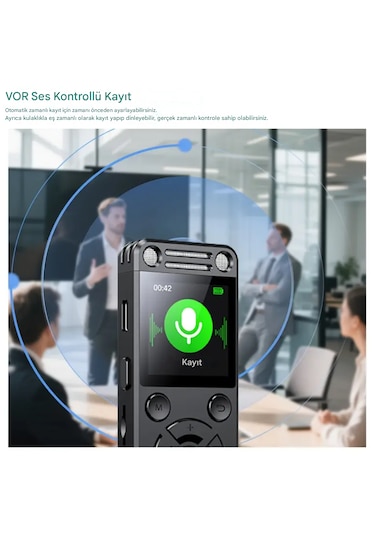 Ultratekno Hs-32 Metal Ses Kayıt Cihazı 96gb 32+64gb Çift Hoparlör, Kristal Mikrofon, 30 Saat Pil, Gürültü Azaltma, Type-c Şarj, Profesyonel Diktafon